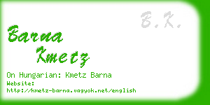 barna kmetz business card